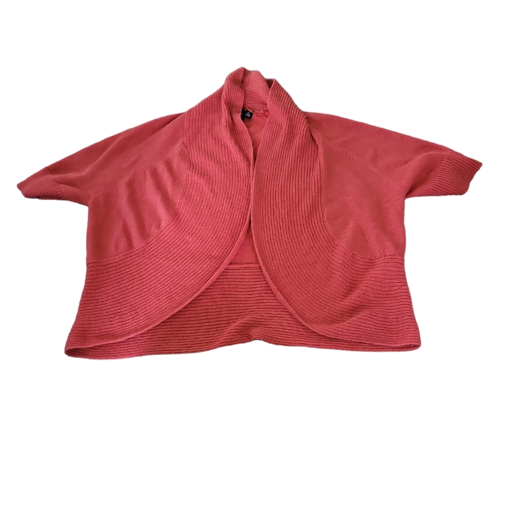 EUC Relativity women's hot coral metallic cover shirt cape, XL - Picture 4 of 7